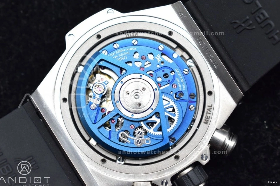 ZF Titanium Strap on Unico A1280 Edition Blue 1:1 Bang Dial Rubber Hublot Blue Skeleton Big Best 1119